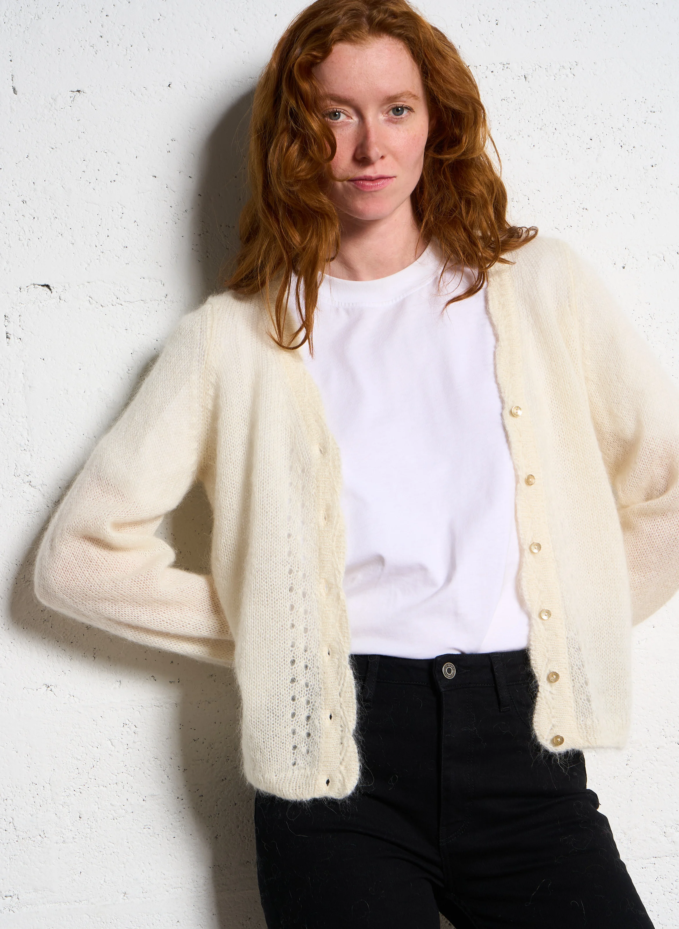 GARFY - Gilet avec détails en dentelle | Blanc
