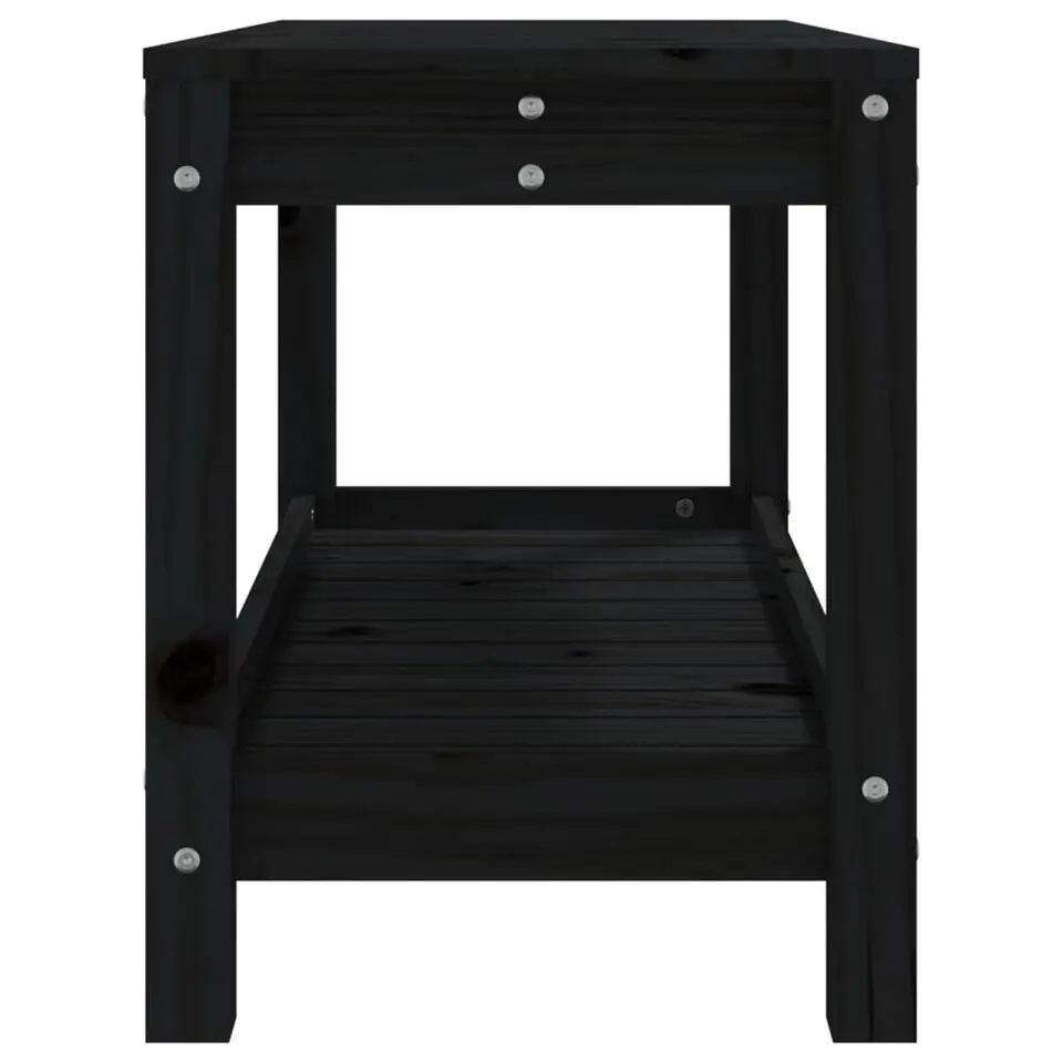 vidaXL - Tuinbank - Zwart - Grenenhout - 82.5 x 35 x 45 cm