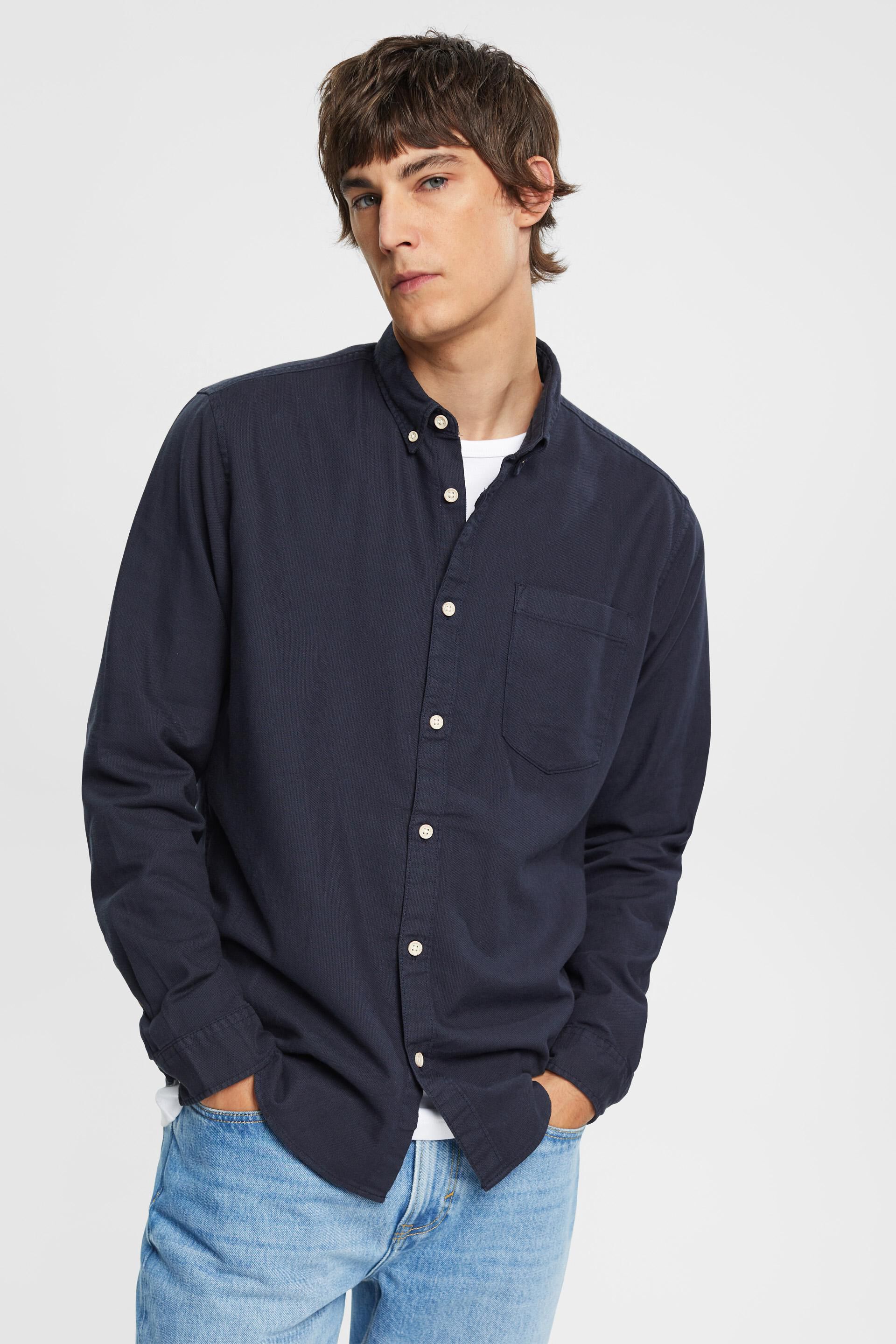 Chemise en coton à col boutonné