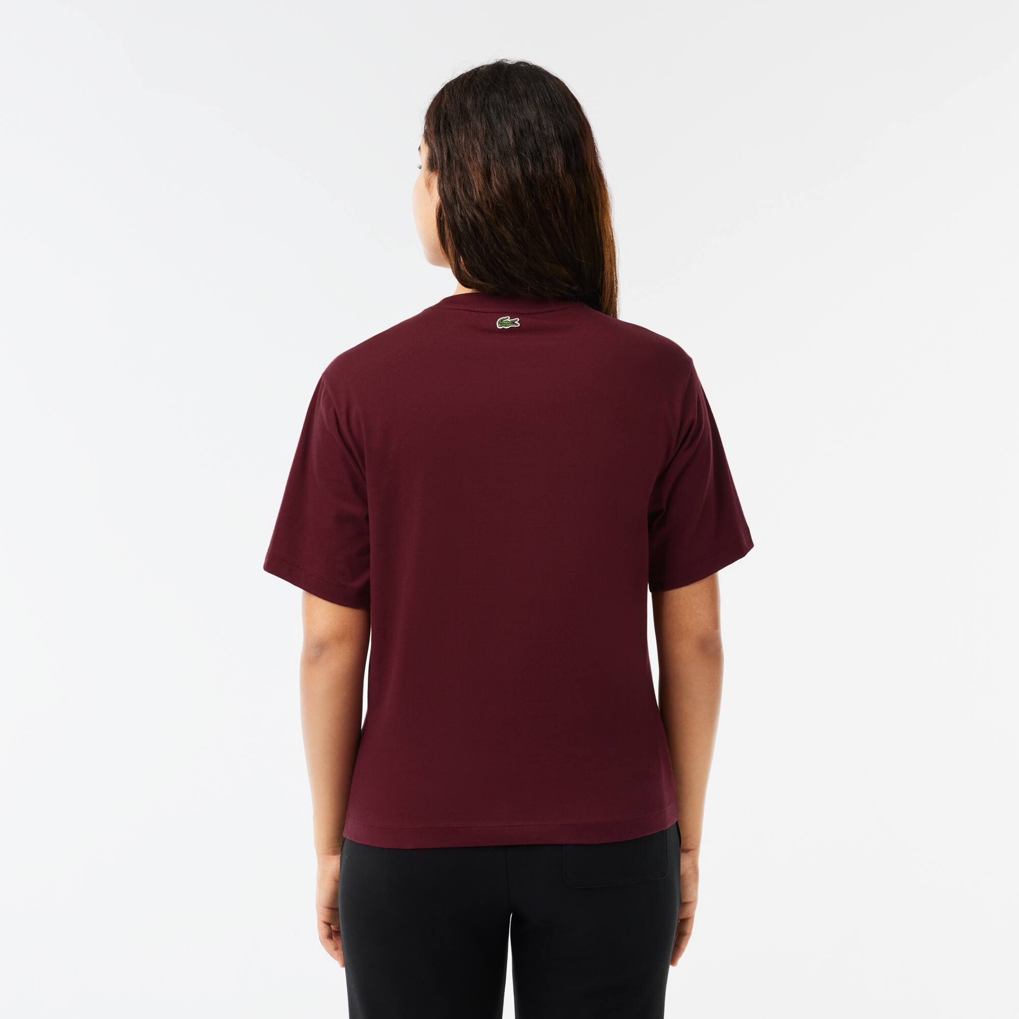 LACOSTE T-Shirt aus bedrucktem Baumwolljersey T-Shirts - Rot - Lacoste - Damen