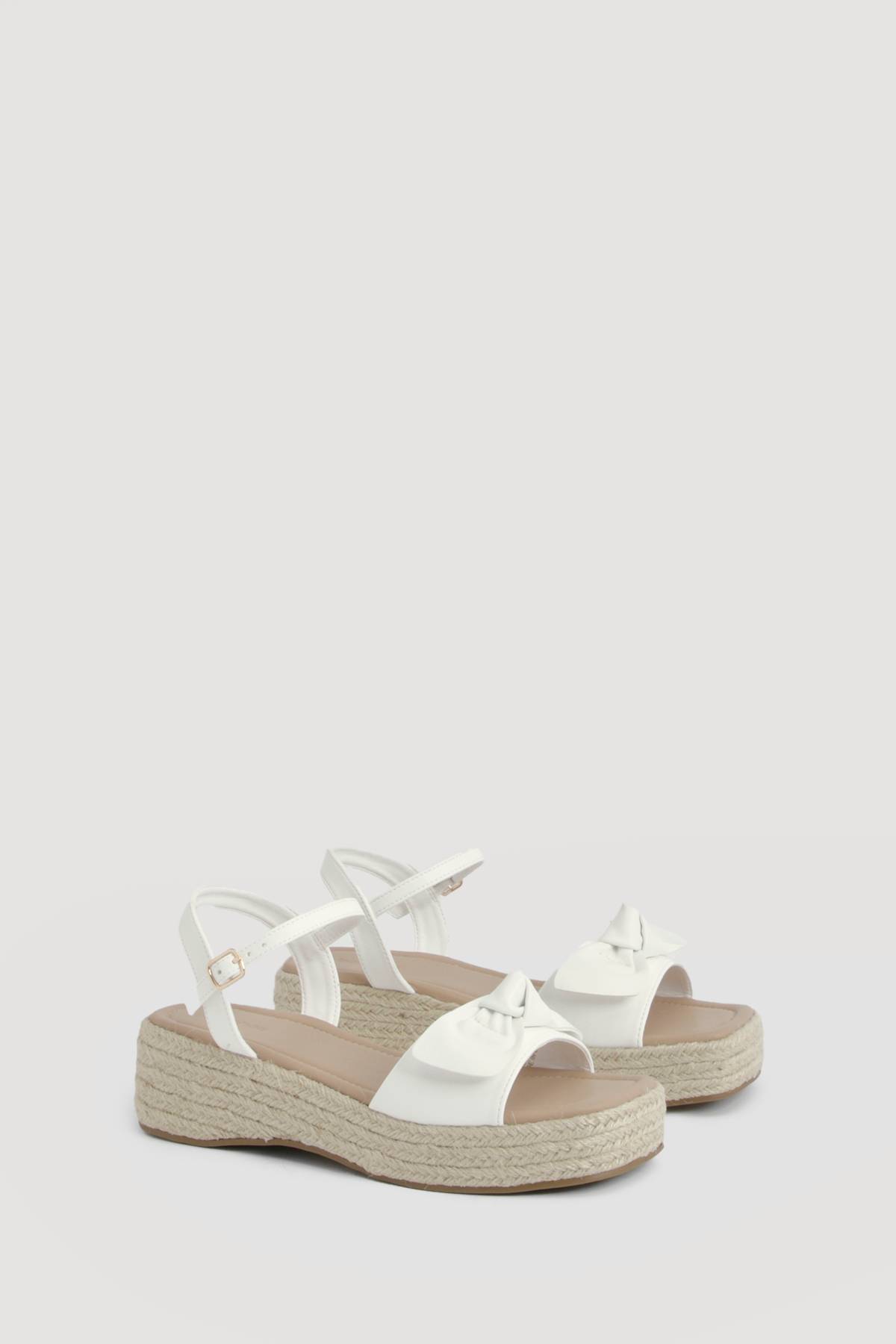 boohoo Espadrilles Compensées À Brides Avec Détail Nœud