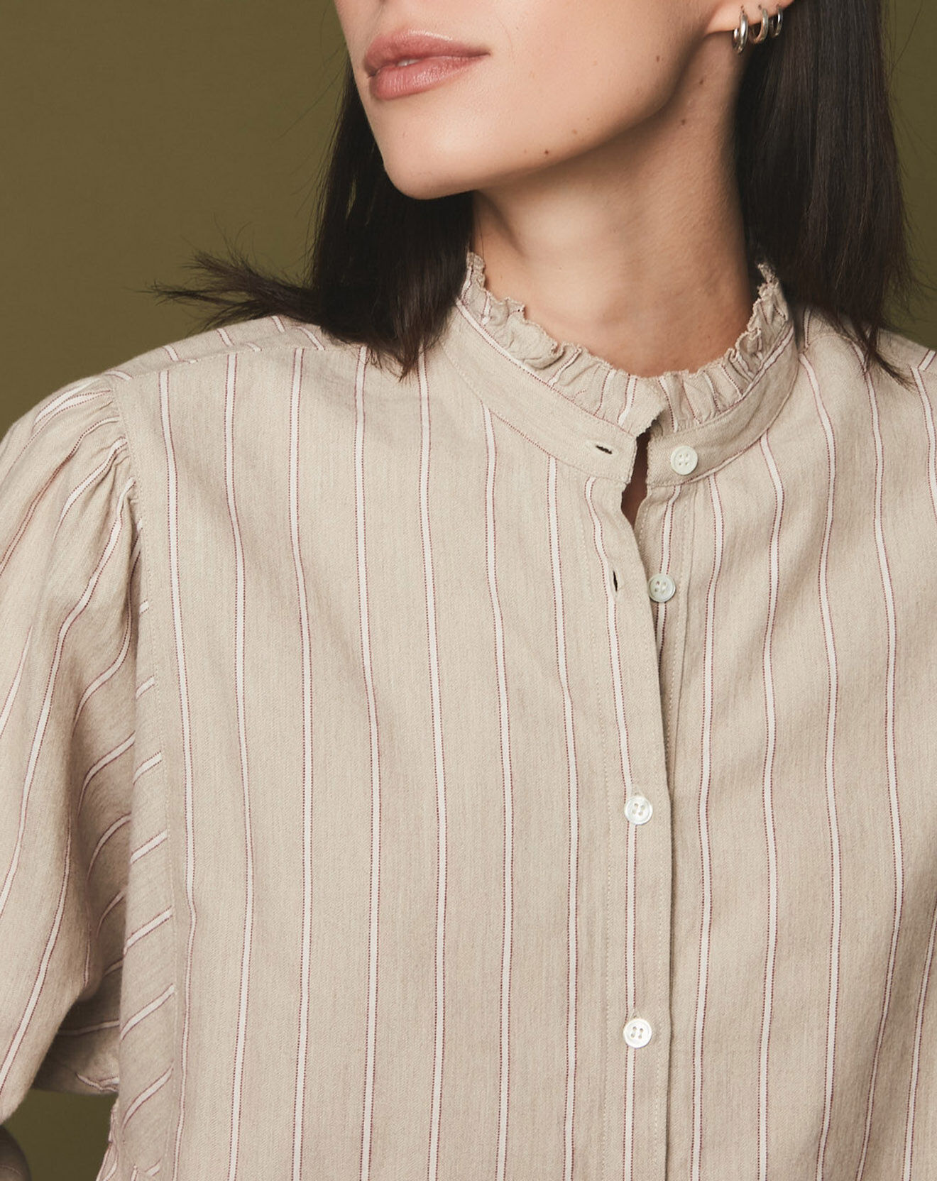 Hartford Blouse Hyper beige/rouge