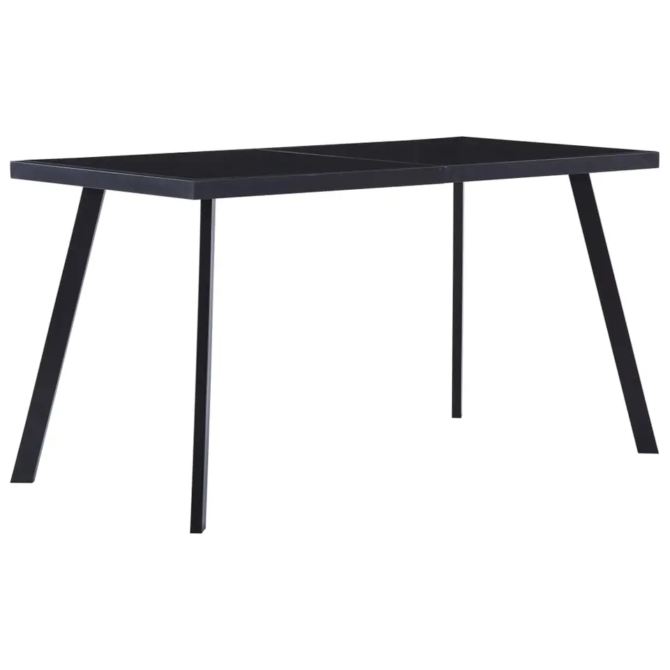 vidaXL - Eettafel - Zwart - Glas - 140 x 70 x 75 cm