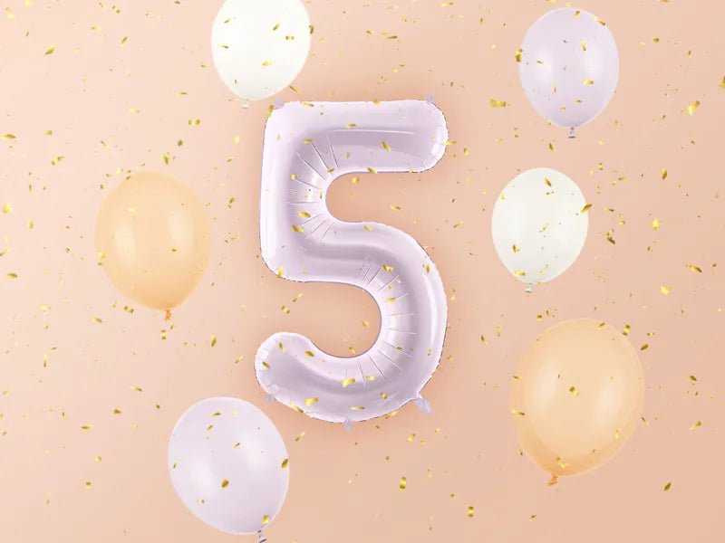 5 Jaar Cijfer Ballon Paars Leeg 72cm