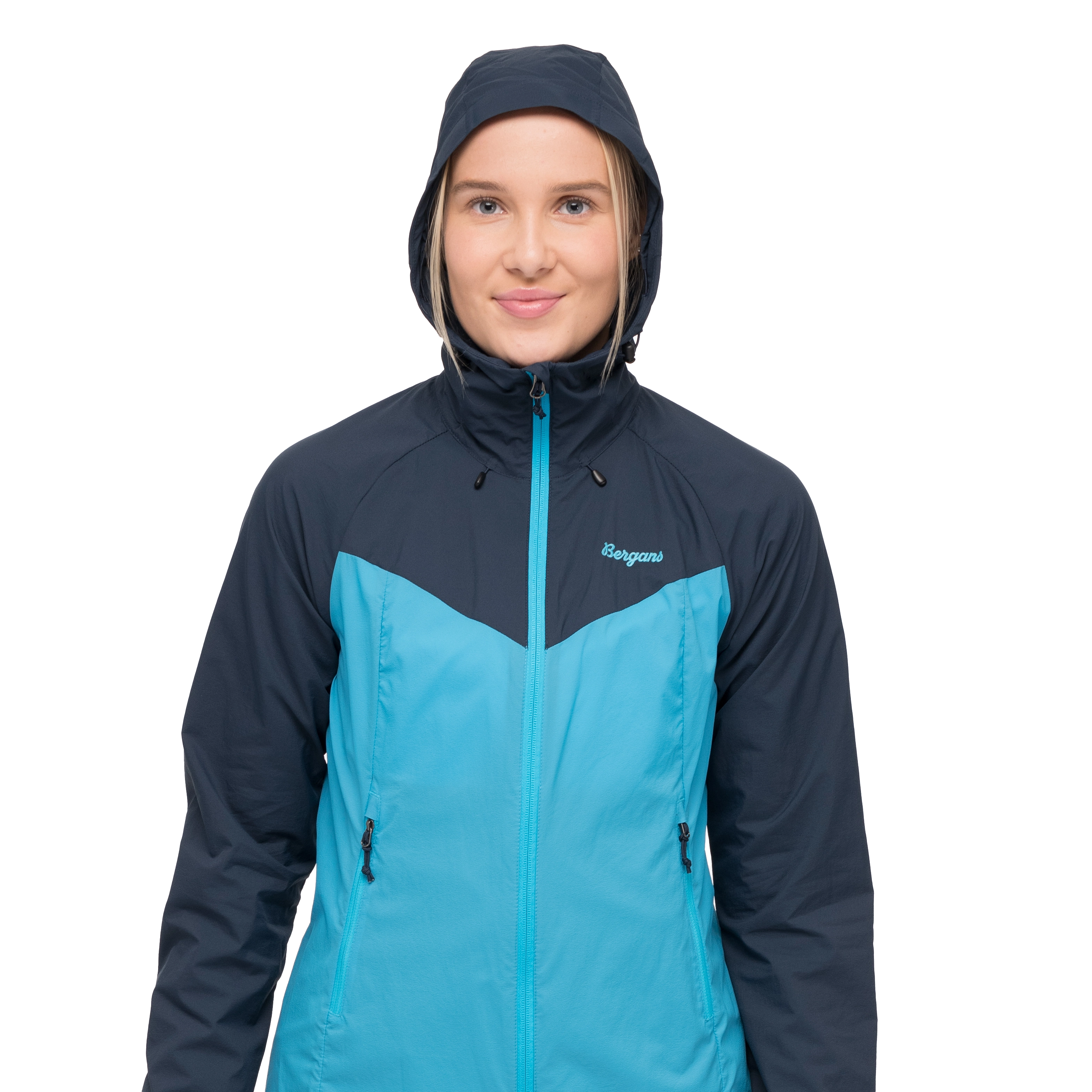 Rabot Windbreaker Jacket Women Aqua Lagoon / Navy Blue