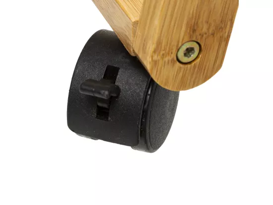 Desserte roulante 3 Niveaux en Bambou et Métal Noir charbon H 88 cm