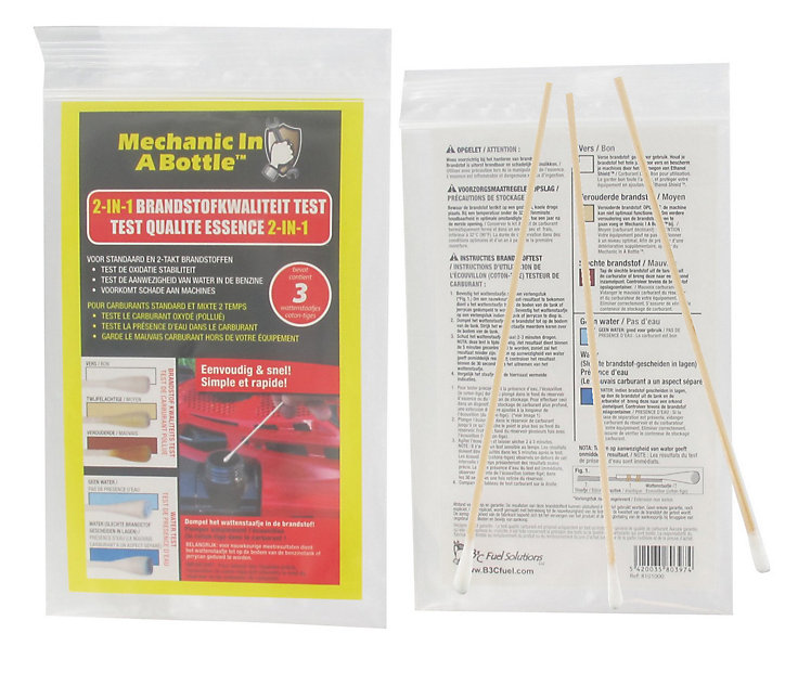 Pochette de trois tourillons testeurs pour carburant