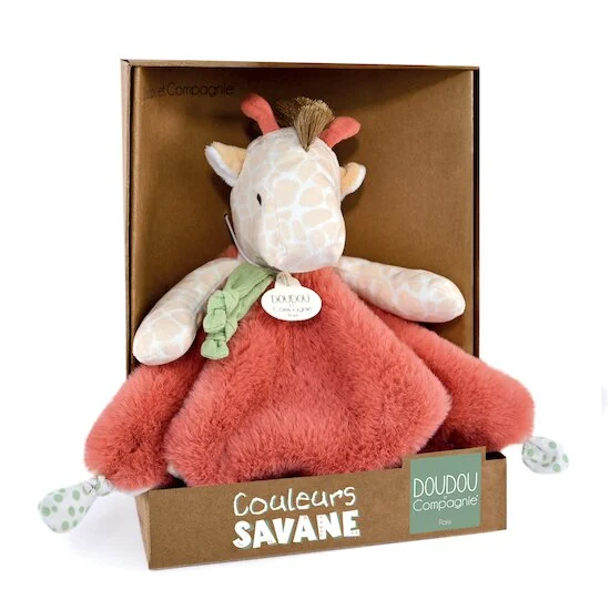 Couleurs Savane Doudou plat   Girafe        de               Doudou et Compagnie