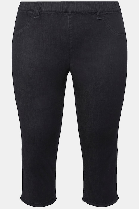 Caprihose Sienna, Fransensaum, schmales Bein, Stretch