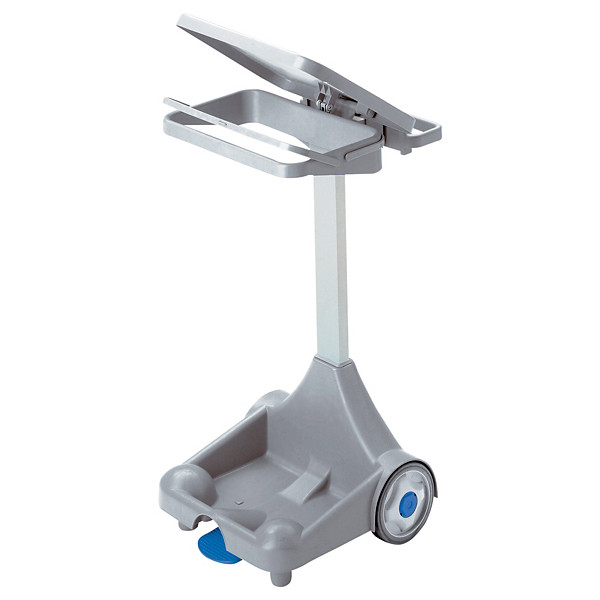 Support sac poubelle d'intérieur 2 roues à pédale Bernard blanc avec couvercle 110 L