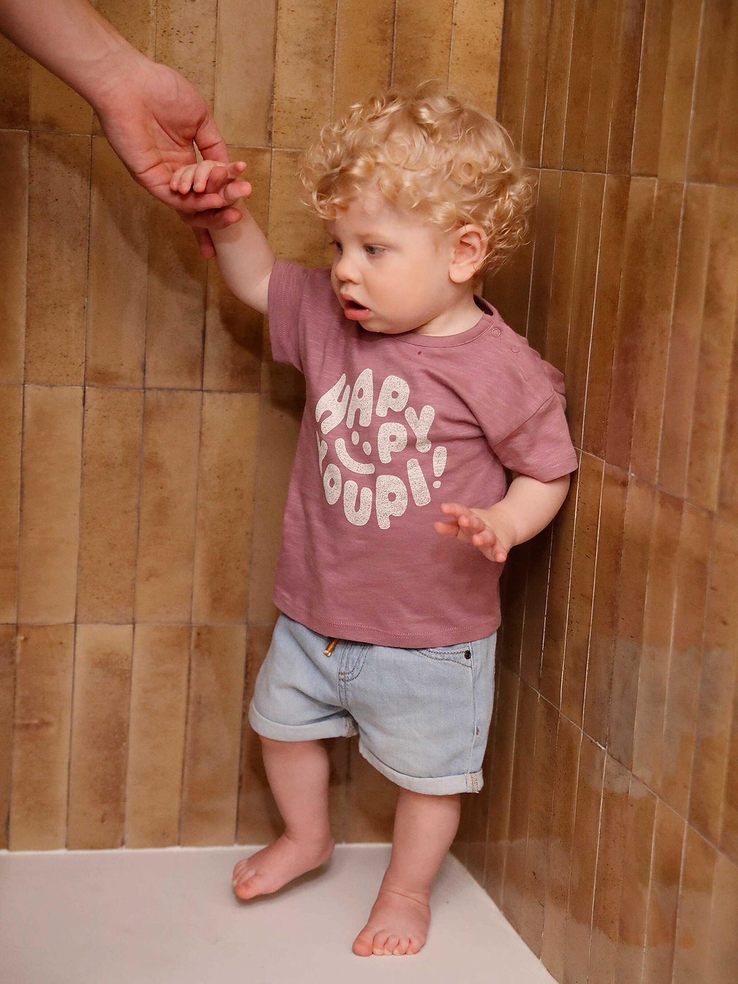 Vertbaudet Baby Jeans-Shorts double stone