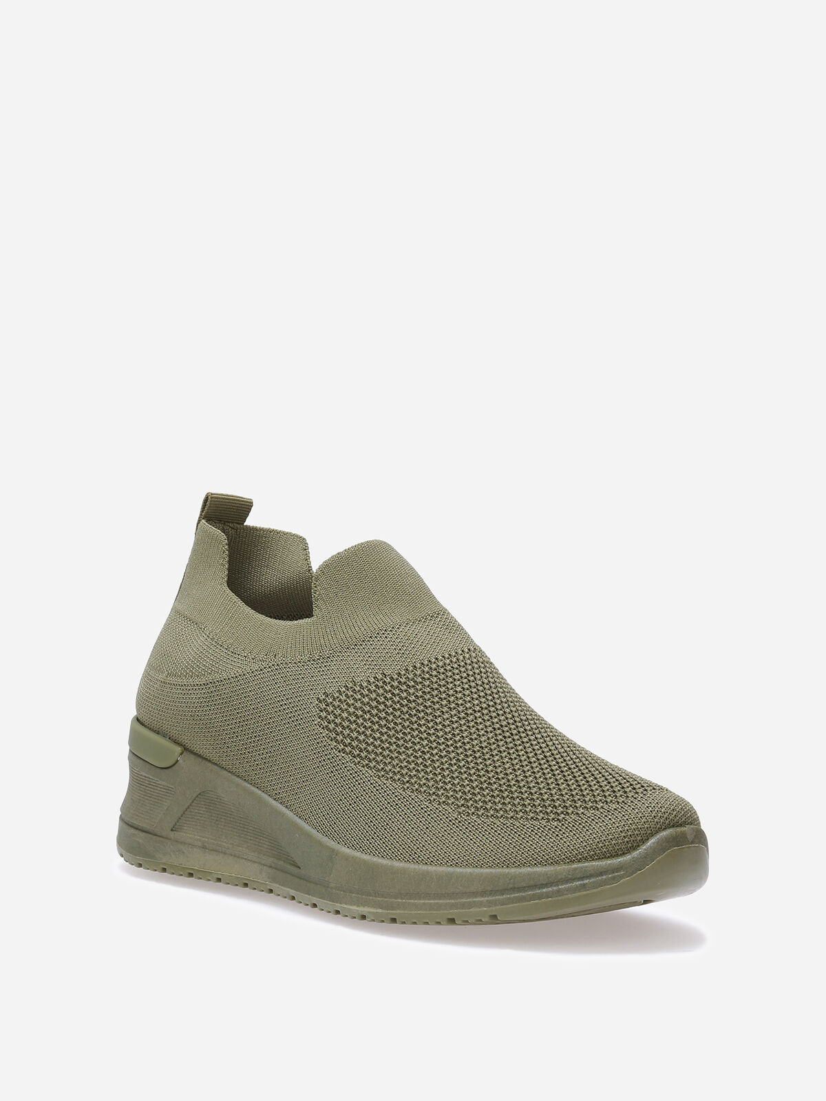 Baskets compensées slip-on- Vert foncé