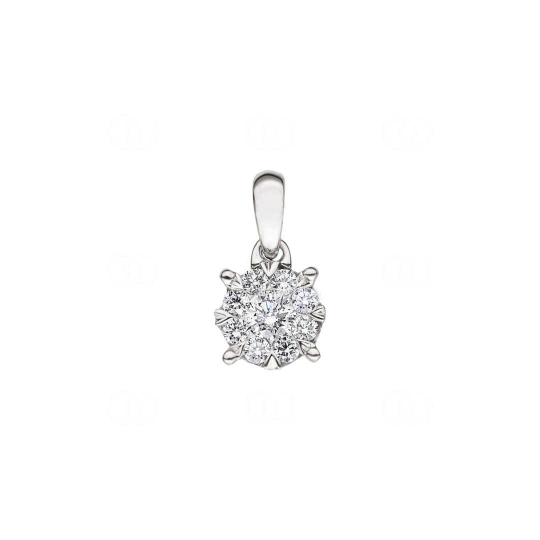 Anhänger 750/18 K Weissgold mit Diamanten 0.25 ct H/si