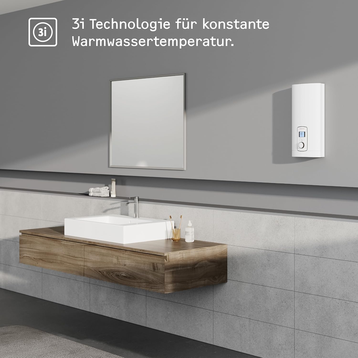 STIEBEL ELTRON Elektronischer Durchlauferhitzer DEL 18/21/24 Plus, gradgenaue Wunschtemperatur, LCD Display, ECO-Modus, 236739