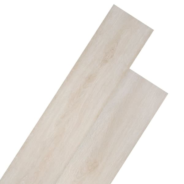 vidaXL Selvklebende PVC gulvplanker 5,21 m² 2 mm klassisk hvit eik