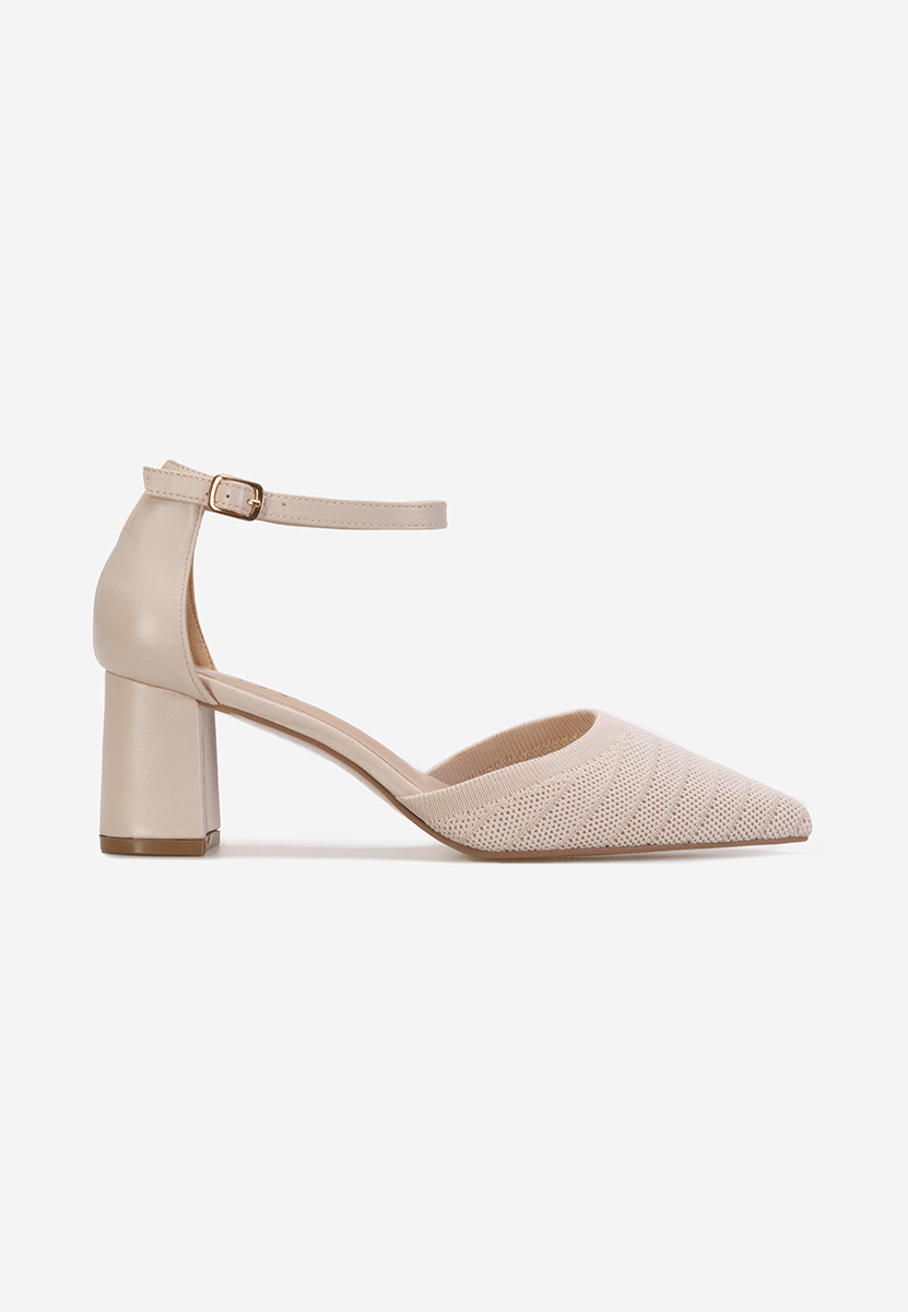 Chaussures à talon épais beige Silvena