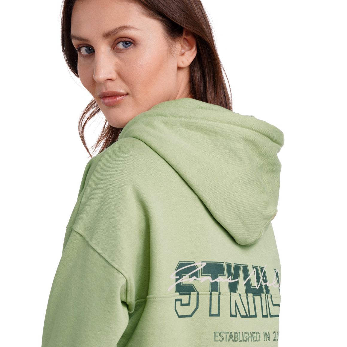 Jonas Nielsen Damen Hoodie mit Logo-Stickerei hellgrün