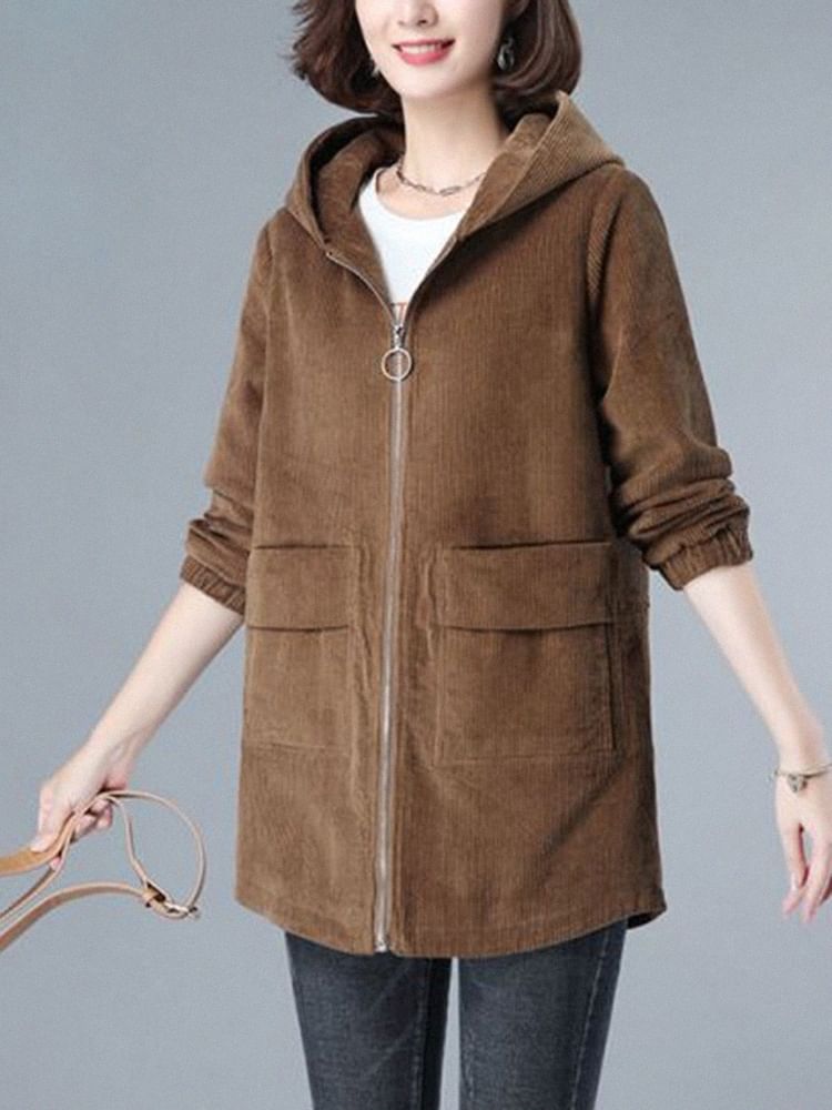 ZIMO - Corduroy capuchonjack met rits