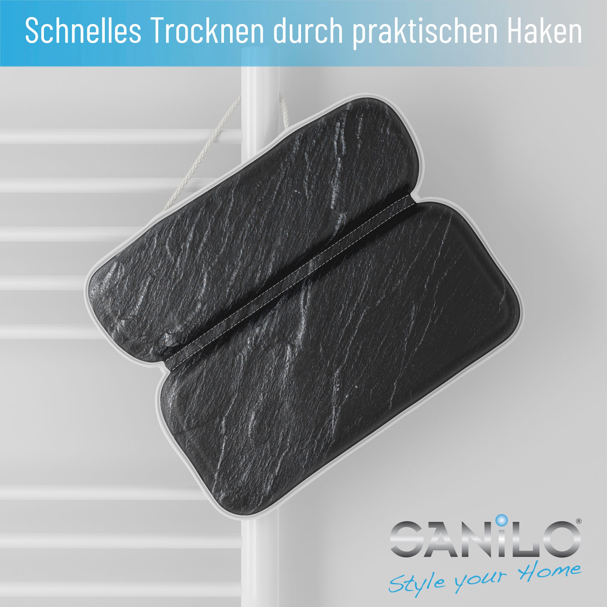 Sanilo Nackenkissen »Badewannenkissen Granit« bequem, rutschfest, kräftige Farben, mit 7 starken Saugnäpfen
