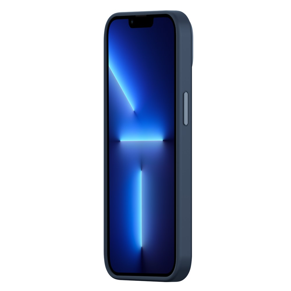 iPhone 14 Pro Max MagSafe Silikon Case Hülle mit Kameraschutz   Display Panzerglas - Dunkelblau
