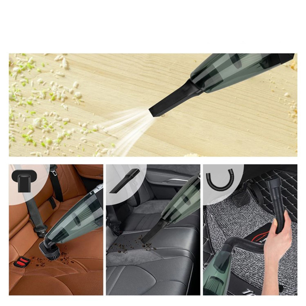 (120 Watt) Auto Handstaubsauger mit Reinigungsaufsätzen / Kabel für Zigarettenanzünder - Schwarz