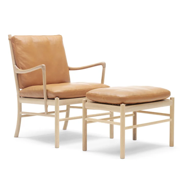 Carl Hansen - OW149F Colonial Fusshocker, Eiche geseift / Leder SIF 98