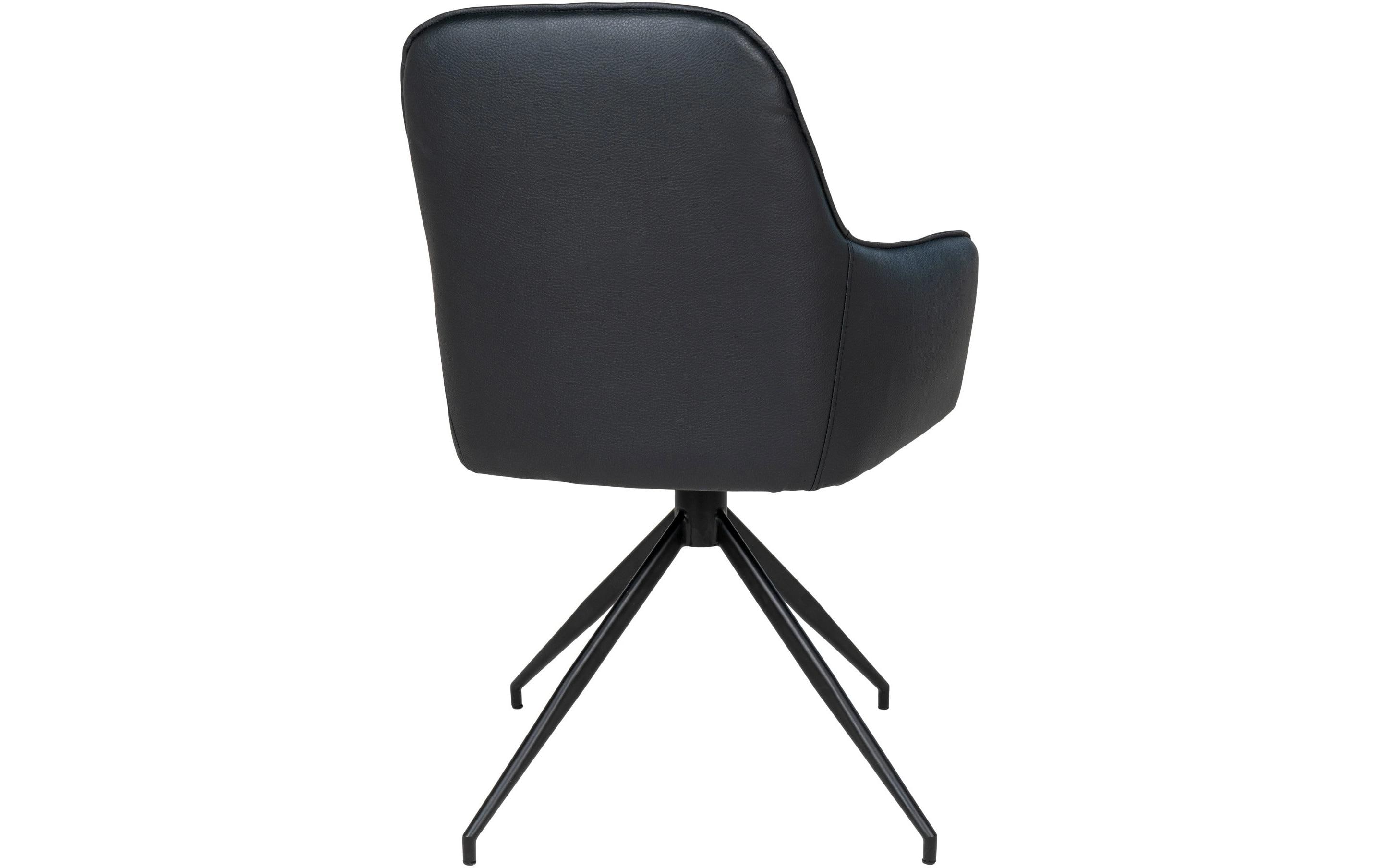 Stuhl Harbo 62 x 56 x 89, Schwarz, 1 Stück<br>Esszimmerstuhl mit Armlehnen und mit Drehgelenk