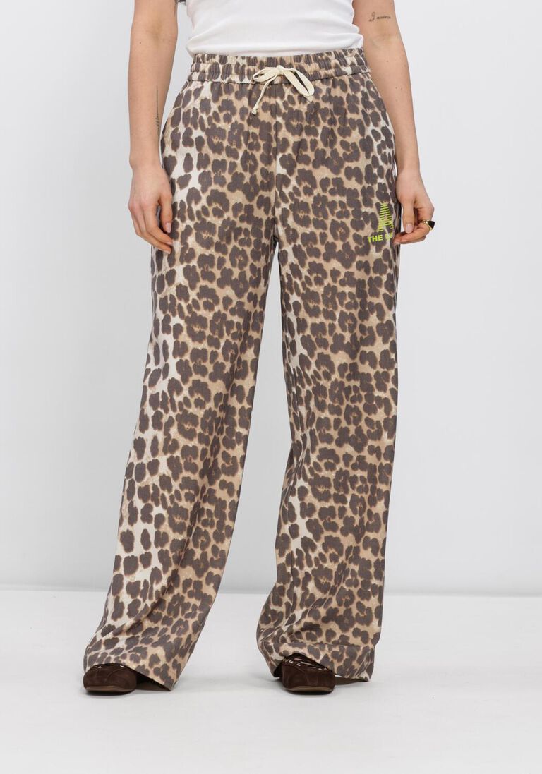 bruine alix the label joggingbroek ladies woven animal pants