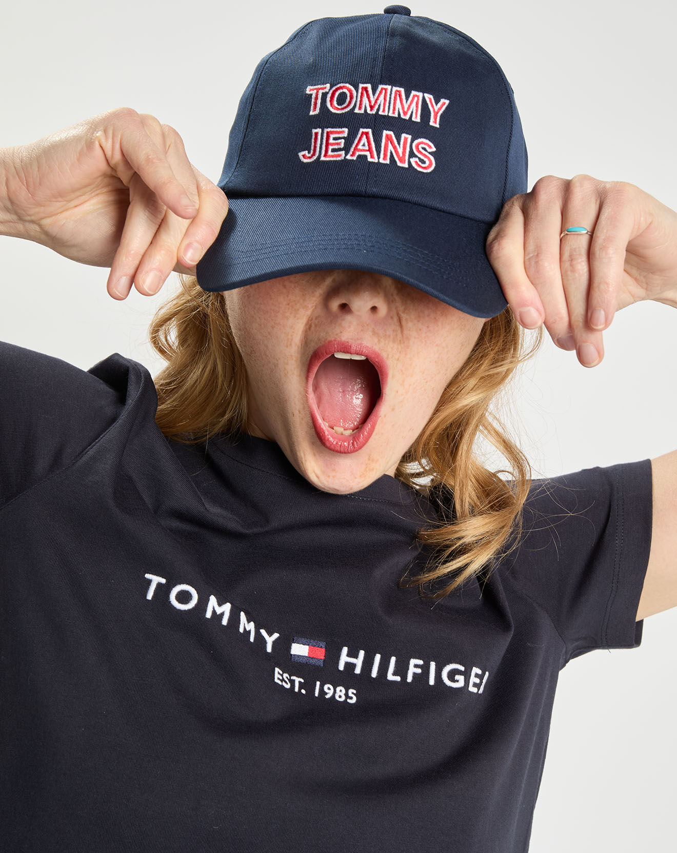 Tommy Jeans Casquette Gros Logo bleu marine