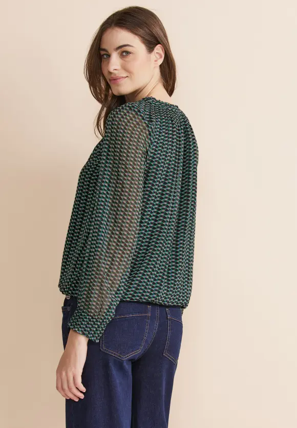 Print Chiffonbluse - Black