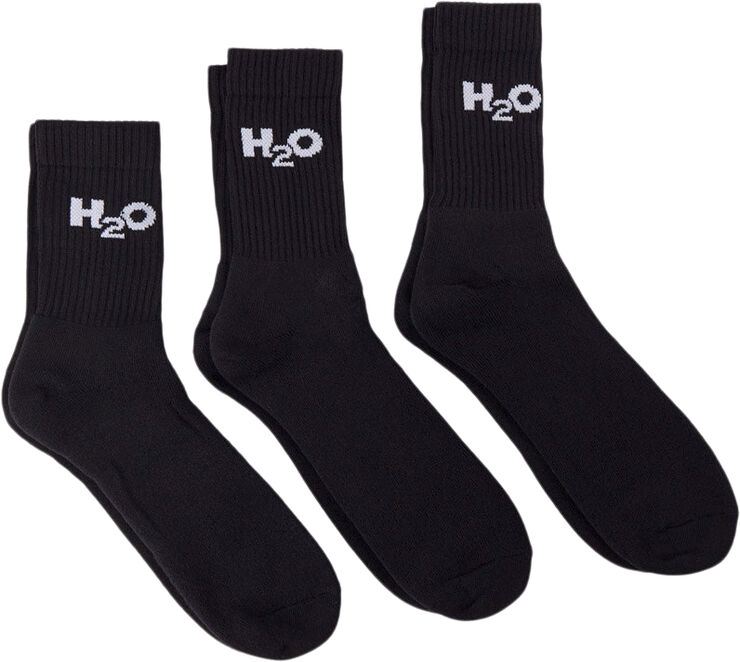 H2O 3-pak tennisstrømper Sort