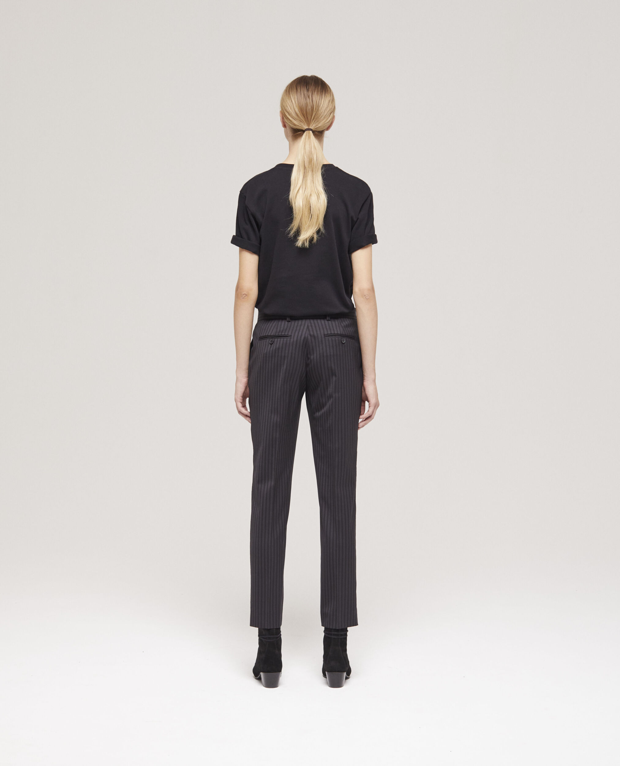 Pantalon de costume en laine rayé