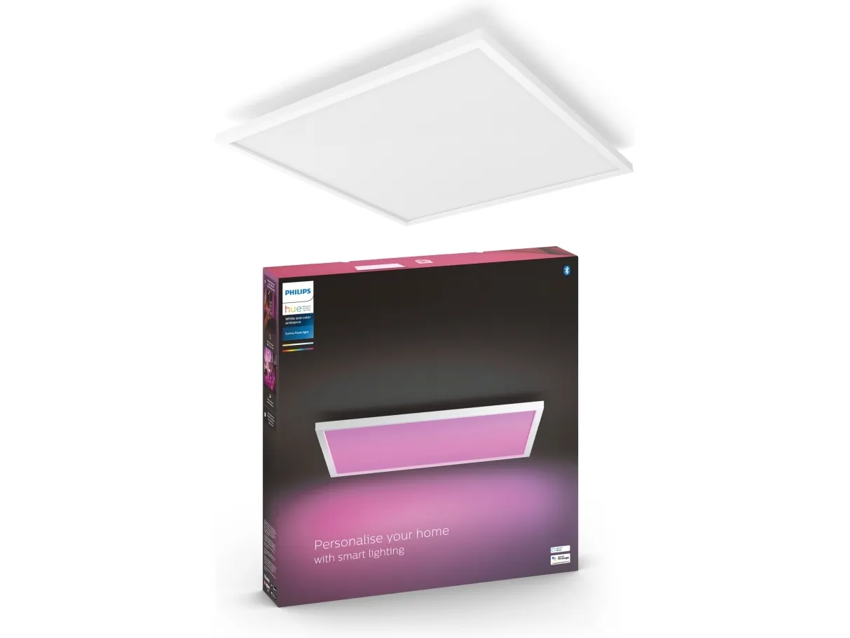 Philips Hue White and Color Ambiance Surimu - Loftslyspanel - LED - 60 W (tilsvarende 100 W) - 16 millioner farver/varmt til køligt hvidt lys - 2000-6500 K - kvadrat - hvid