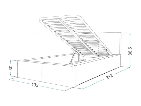 Lit coffre Tesia 120x200 - Sommier inclus Crème