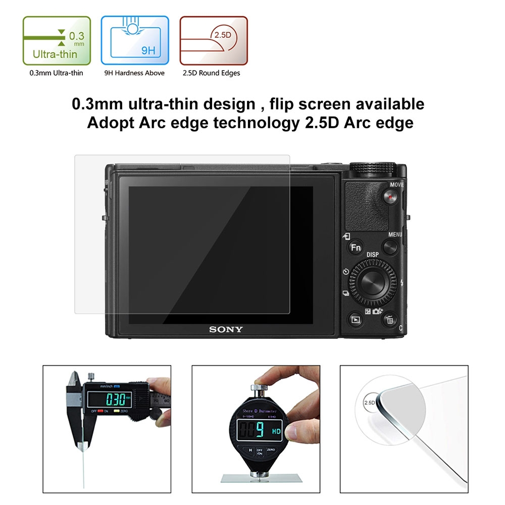 Sony RX100 / A9 / A77 / HX350  Kamera Panzer Glas Display Schutz
