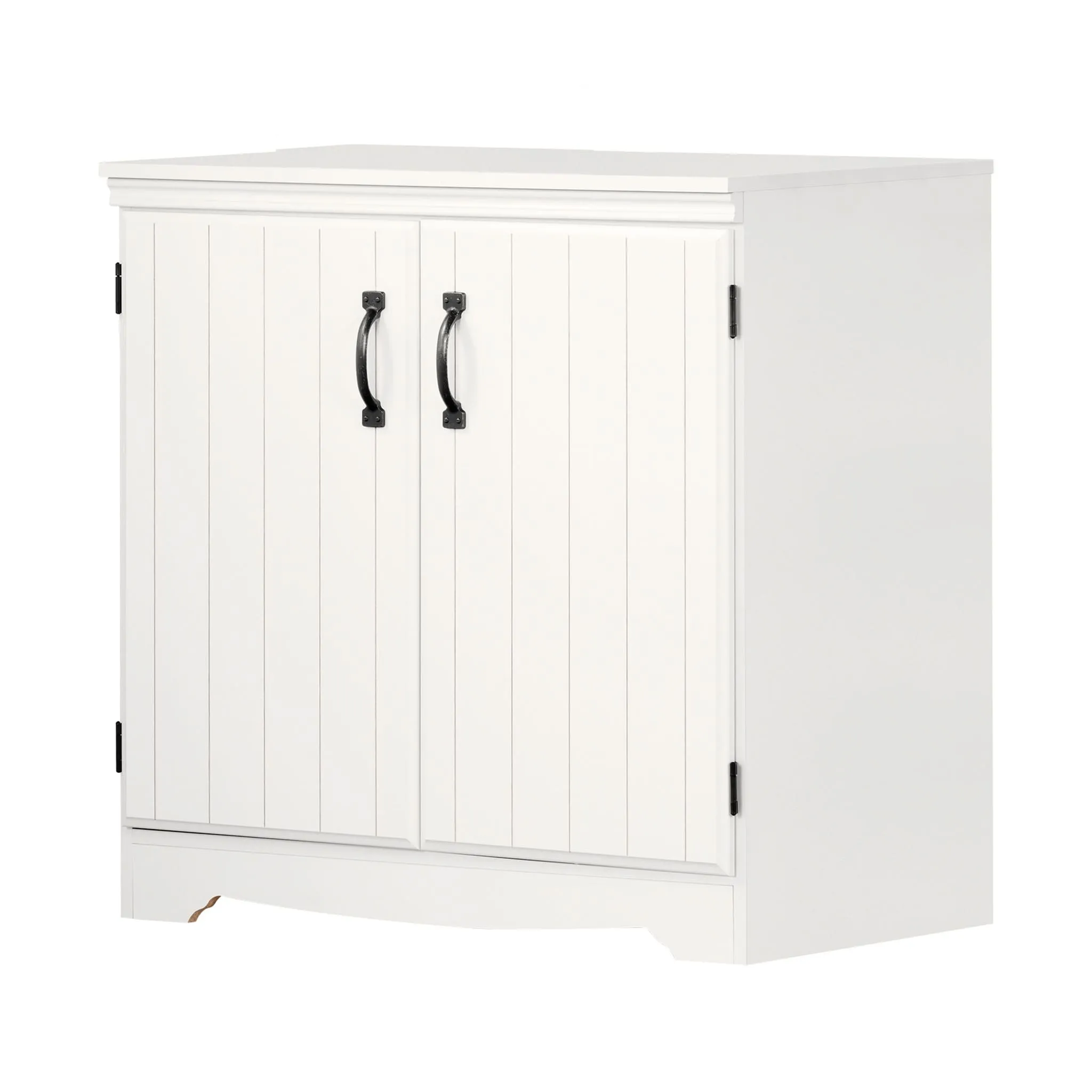 South Shore Armoire de Rangement avec 2 Portes - Farnel Blanc Solide