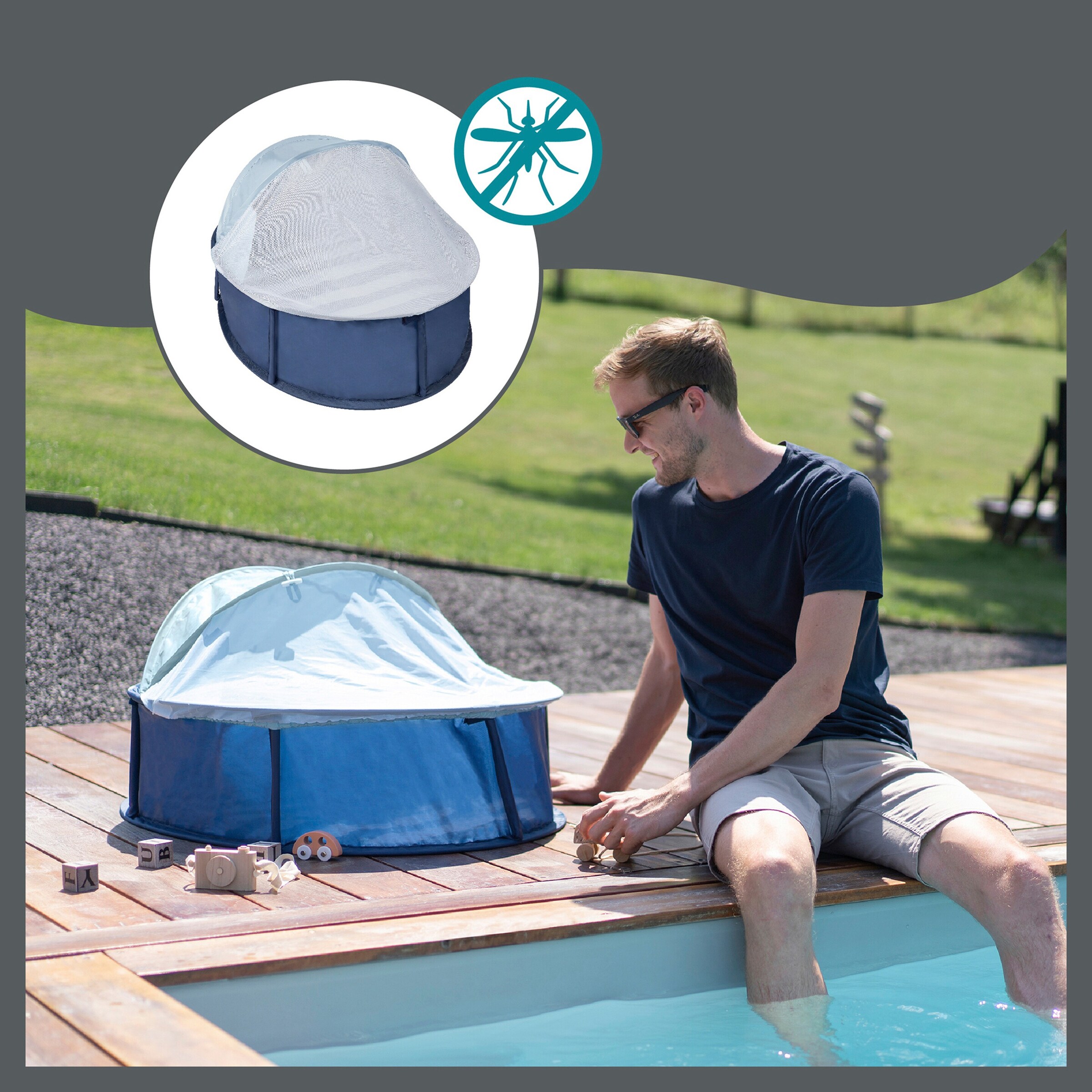 Babymoov Strandmuschel & Reisebett Babyni 2in1 mit UV-Schutz 50+