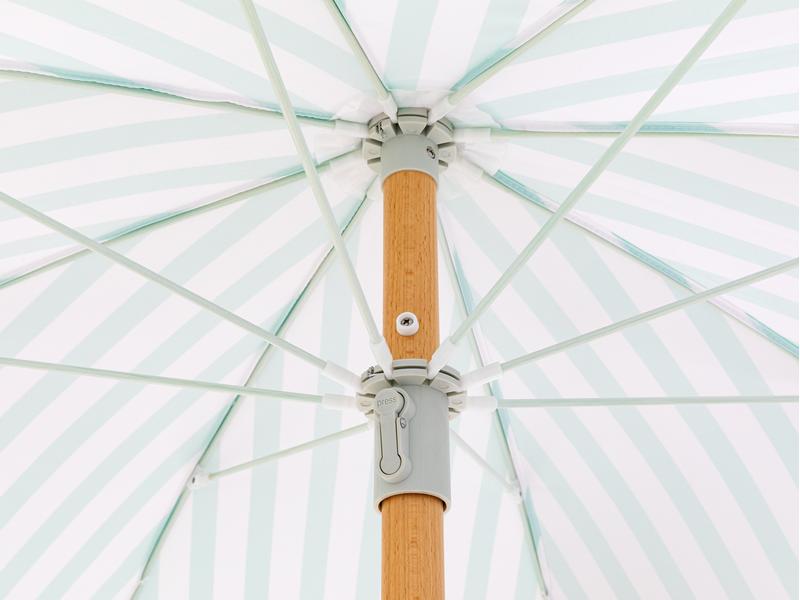 KOOR Sonnenschirm Boho Mint, 180 cm Strandschirm mit Lichtschutzfaktor 50