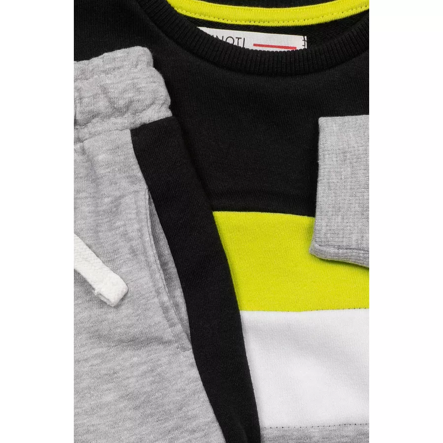 MINOTI Sweatshirt und Shorts im Set SchwarzGrau