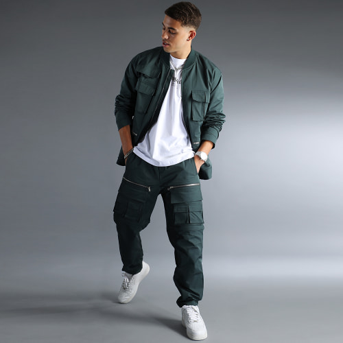 Veste Zippée Vert Foncé