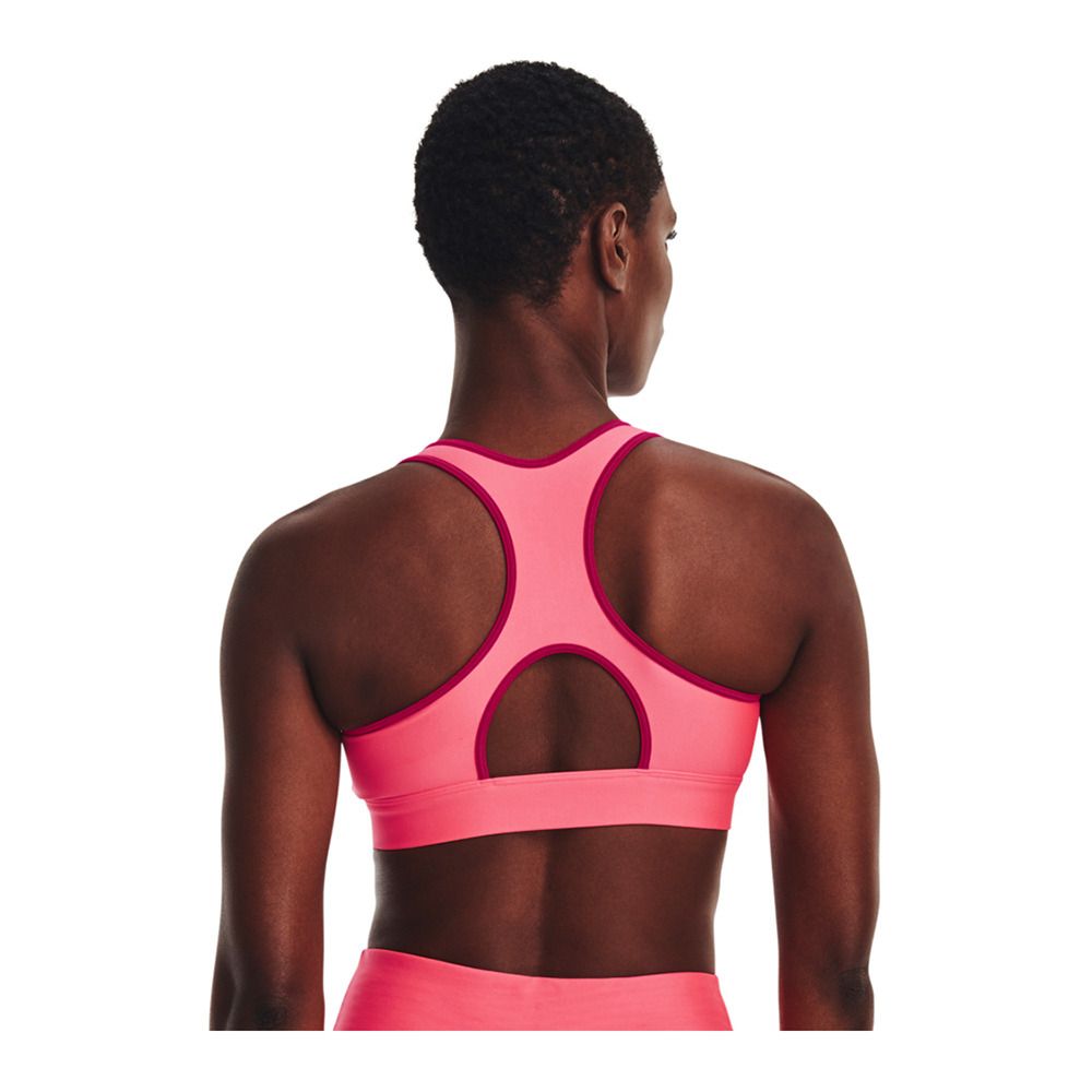 Under Armour UA HEATGEAR® ARMOUR MID PADLESS - Brassière Femme pink shock/white