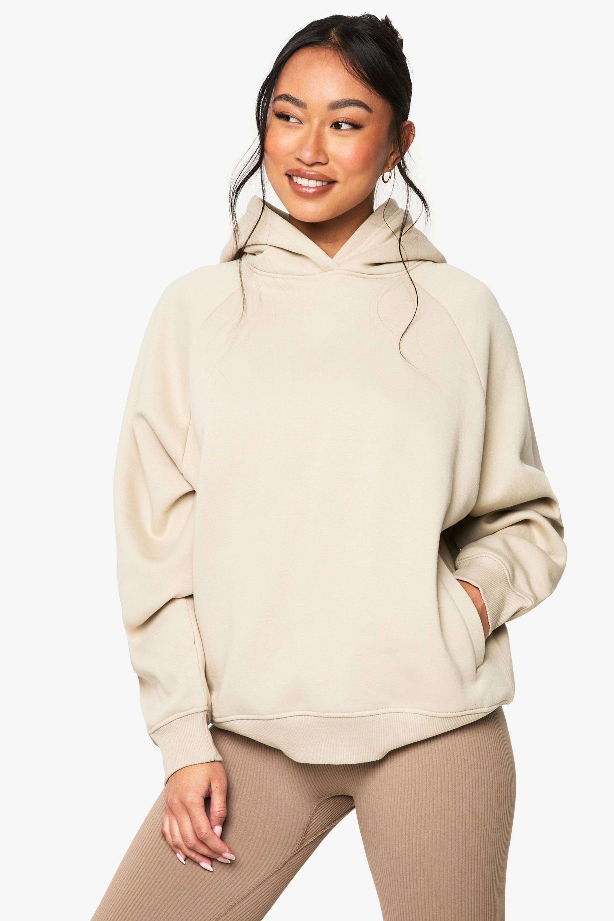 boohoo Sweat à capuche surdimensionné à coutures raglan