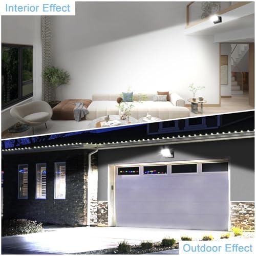 Kingwen 4 Stücke 40W LED Wandleuchte Innen/Aussen Wandlampe Schwarz 6000K LED Aussenleuchte mit 360°Schwenkbar Modern Wandlampe Panel Außenlampe Wandbeleuchtung innen IP65
