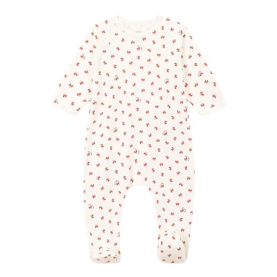 Pyjama bébé imprimé en molleton   Blanc marshmallow/blanc multico        1 mois   de               Petit Bateau