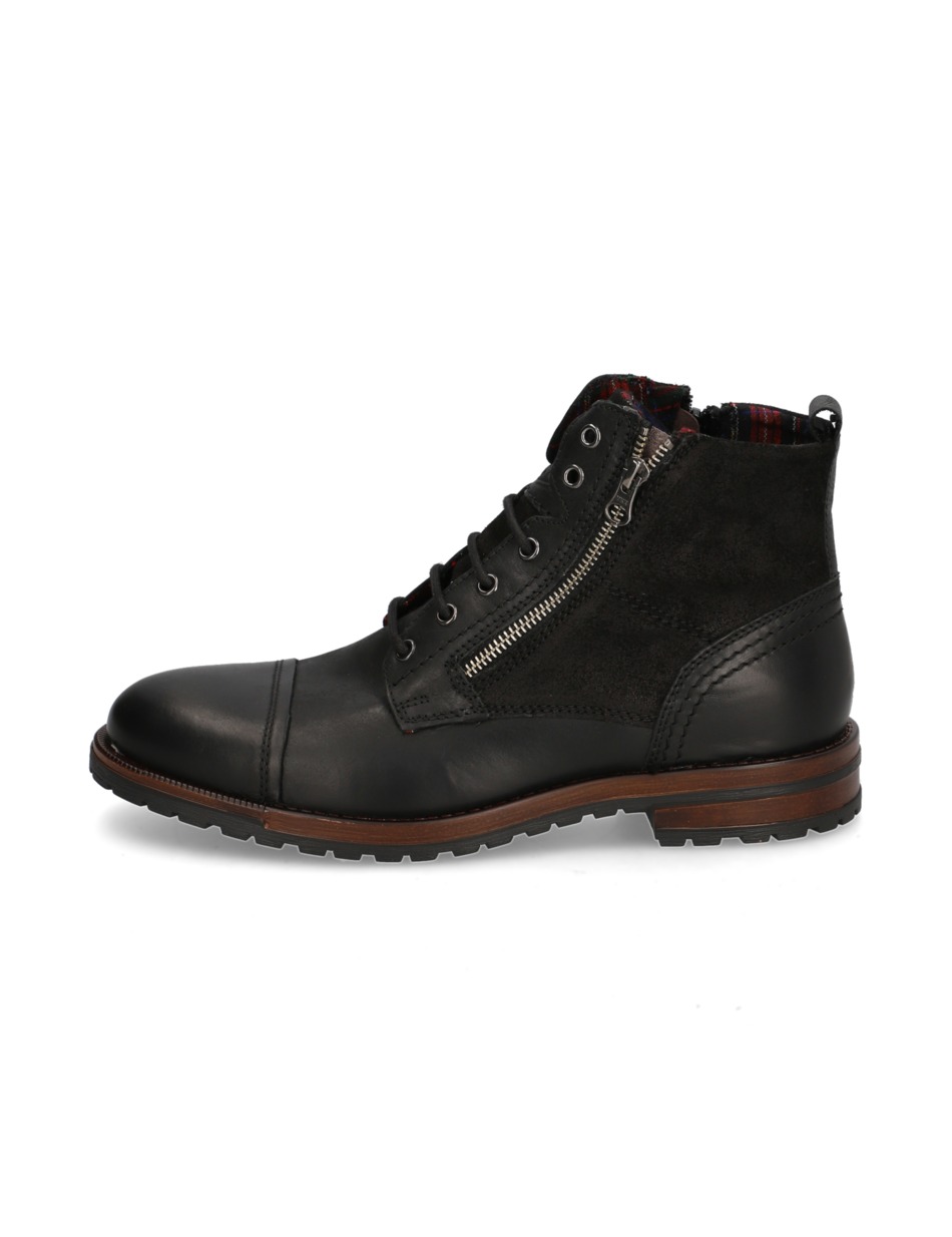 Lederkombination Schnürstiefelette