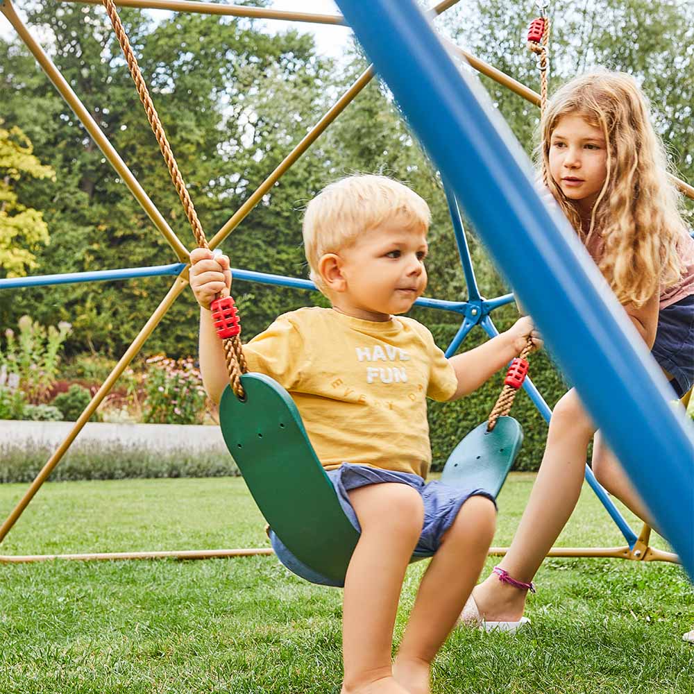 Home Deluxe - MATTI Klimrek incl. Schommel en Tent - Kleur: Blauw/Brons - ⌀ 305 cm - Draagvermogen tot 340 kg | Klimtoren, Rekstok, Kinderspeelgoed