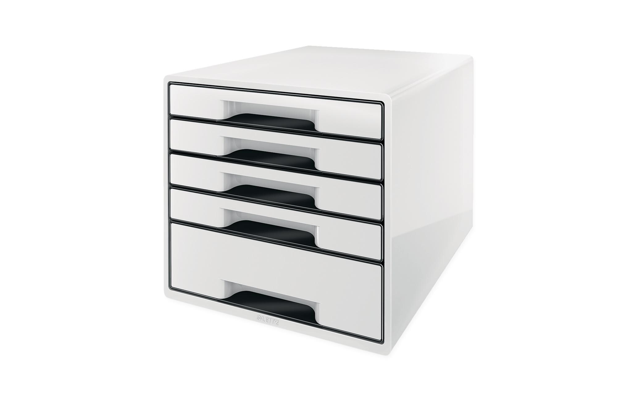 Schubladenbox Wow Cube 5 Schubladen, Weiss/SchwarzAuffälliges Gehäuse mit Schubladen-Elementen