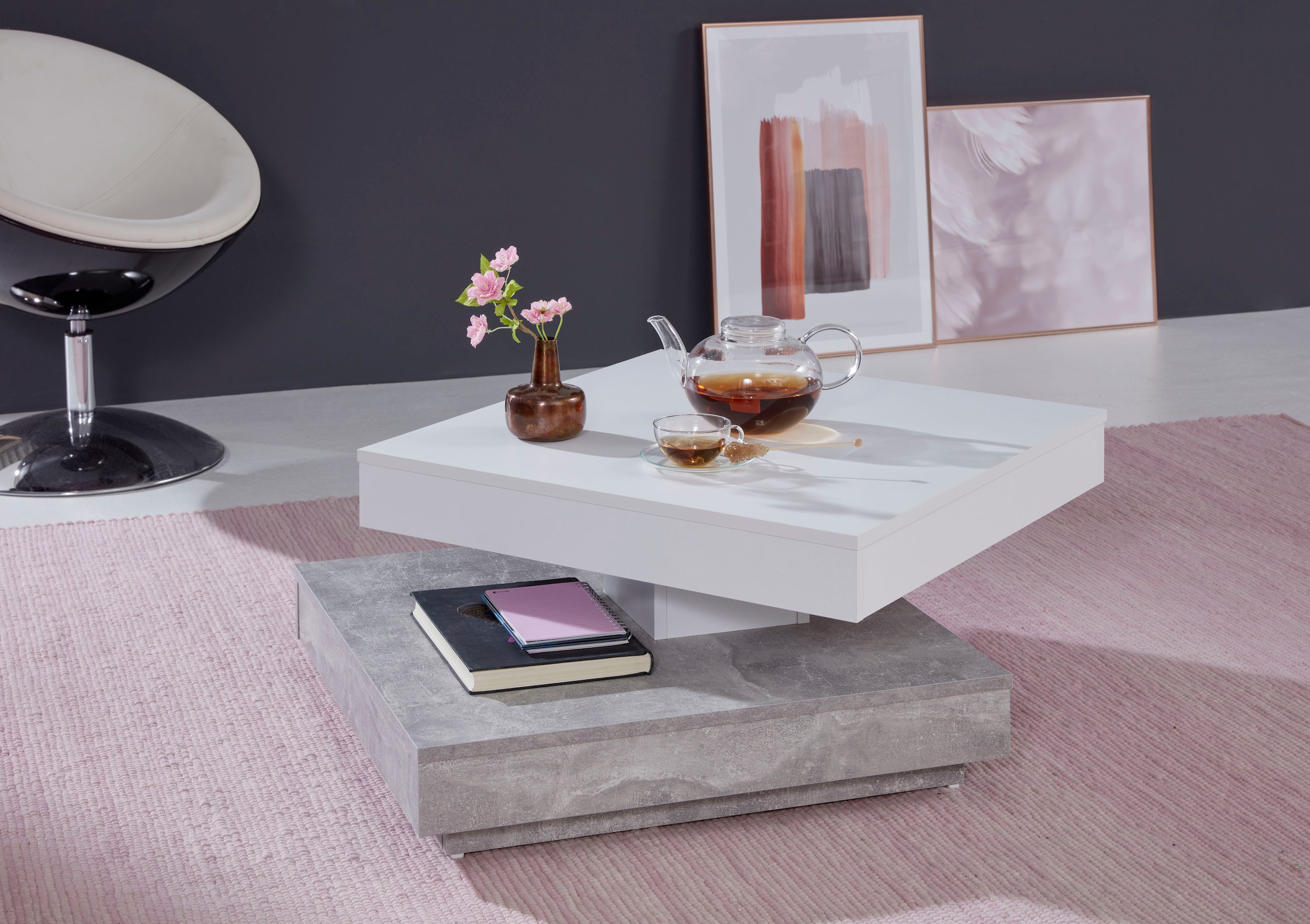 INOSIGN Couchtisch »Tanum« mit Funktion, drehbare Tischplatte