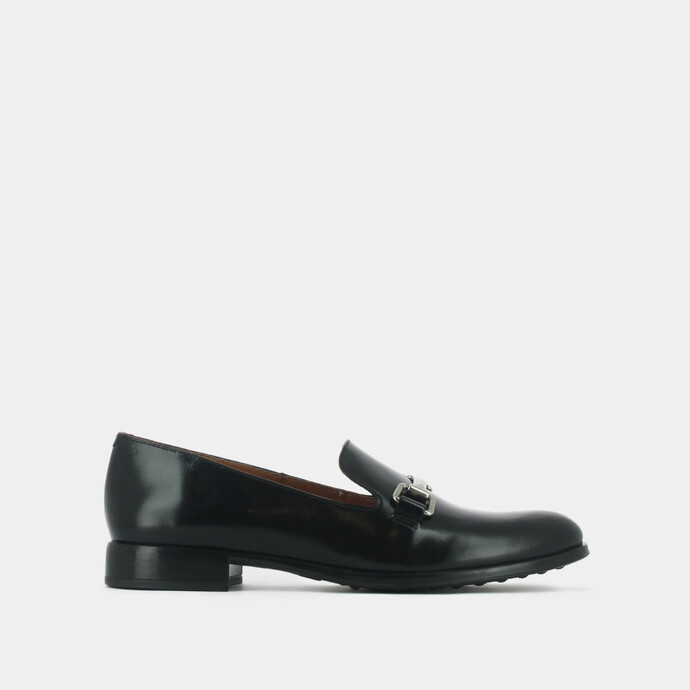 Mocassins à mors et bouts ronds  en cuir noir