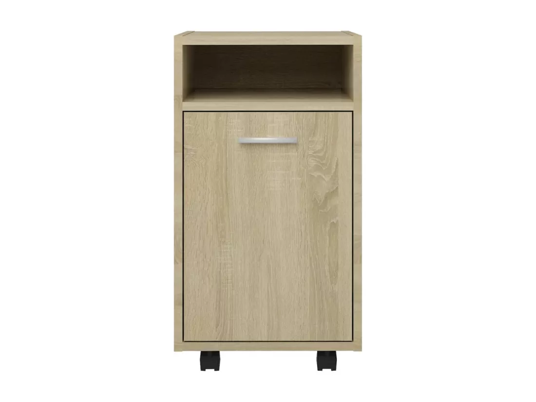 Armoire latérale avec roues Chêne Sonoma Bois d'ingénierie